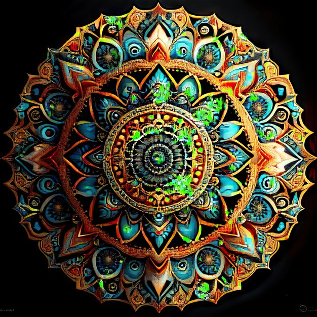 Foto desenho colorido de mandala