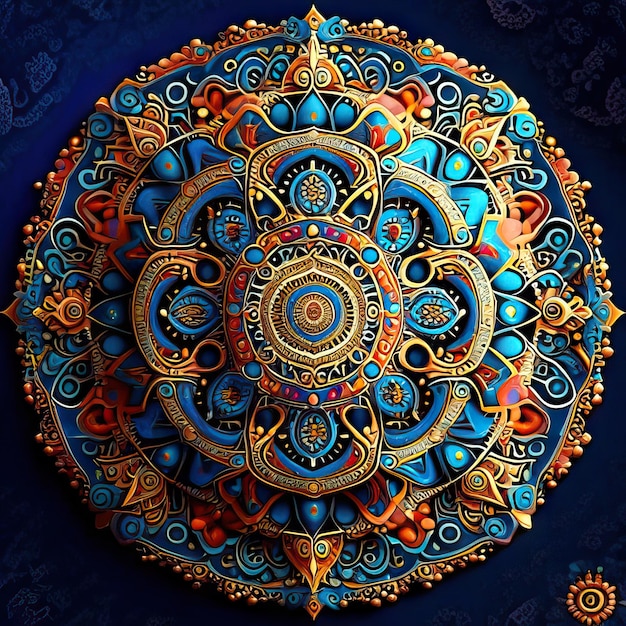 Desenho colorido de mandala