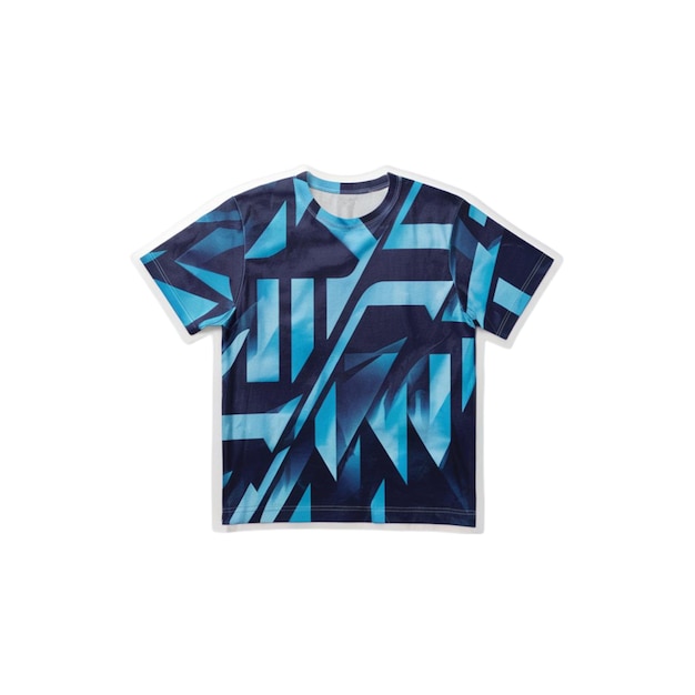 Desenho de adesivo com camiseta azul isolada em fundo branco