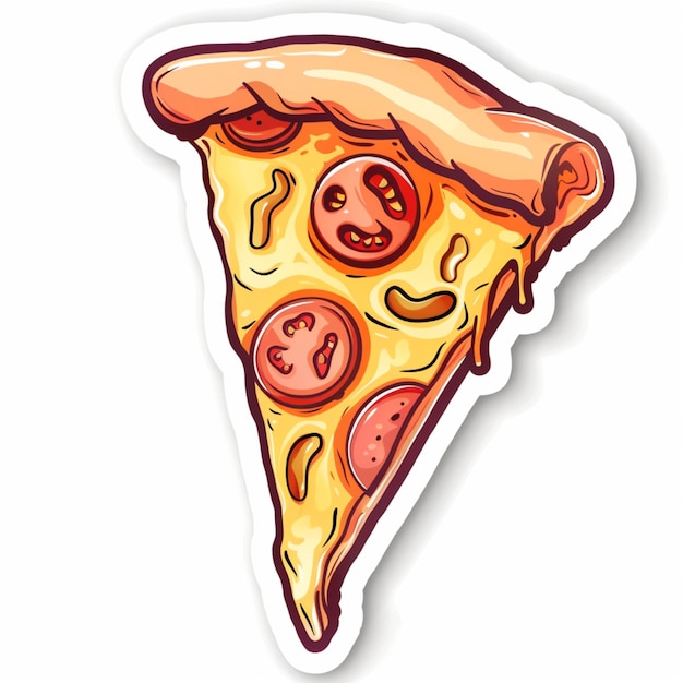 desenho de adesivo de uma deliciosa fatia de pizza