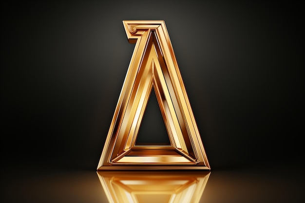 desenho de alfabeto dourado 3d isolado