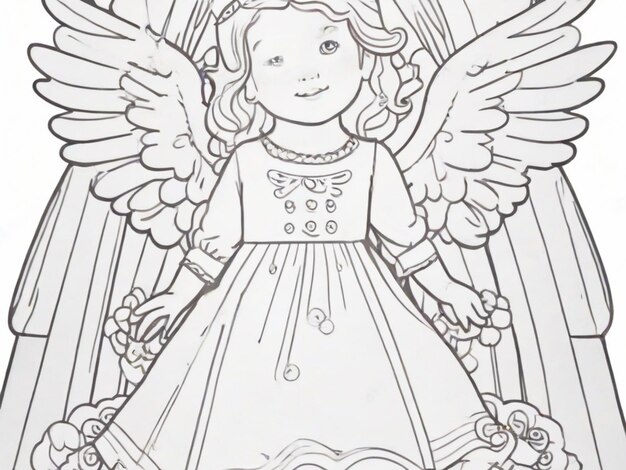 Foto desenho de angeles para crianças página de coloração