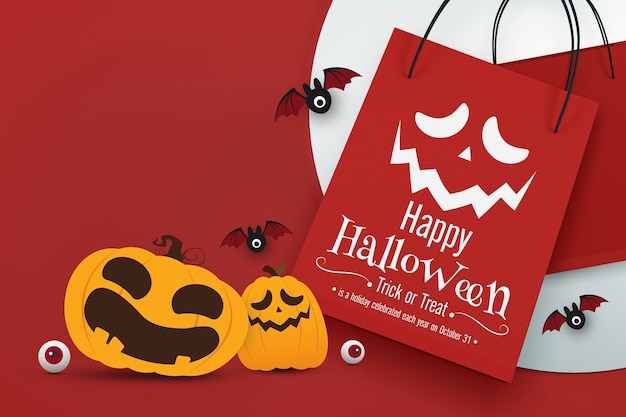 Desenho de banner de venda de Halloween