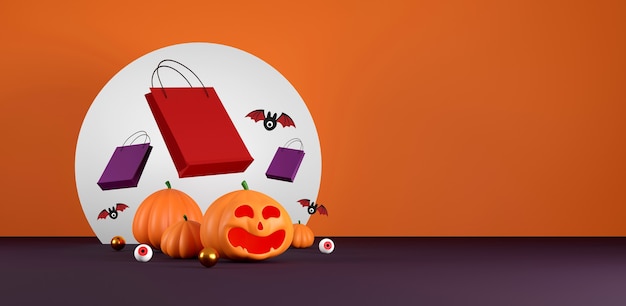 Desenho de banner de venda de halloween