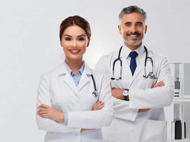 Desenho de banner do Dia dos Médicos com modelo de banner de imagem hiper realista de médico e estetoscópio