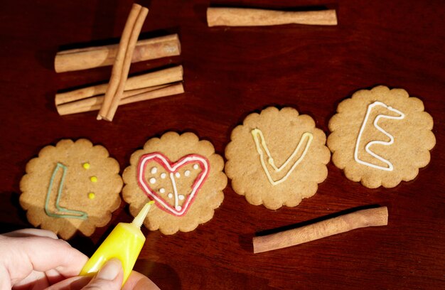 Foto desenho de biscoitos de gengibre.