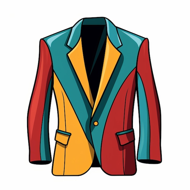 Foto desenho de blazer colorido arte vetorial minimalista gráfica