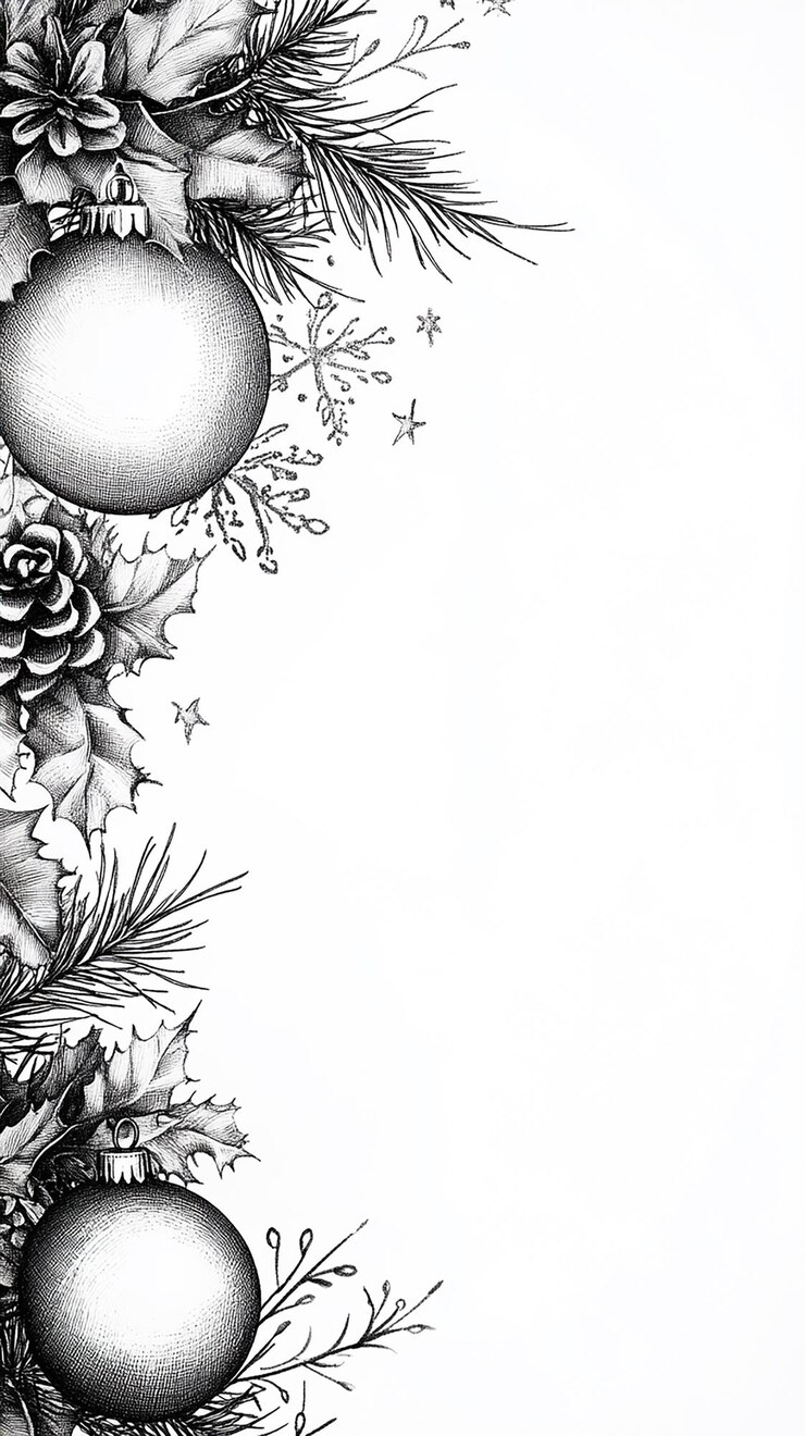 Foto desenho de borda com tema de natal destacado na borda externa