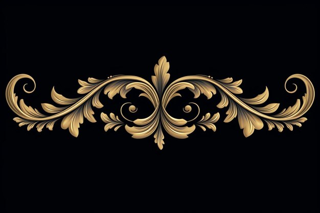 Desenho de borda de moldura de ornamento dourado para elemento de decoração