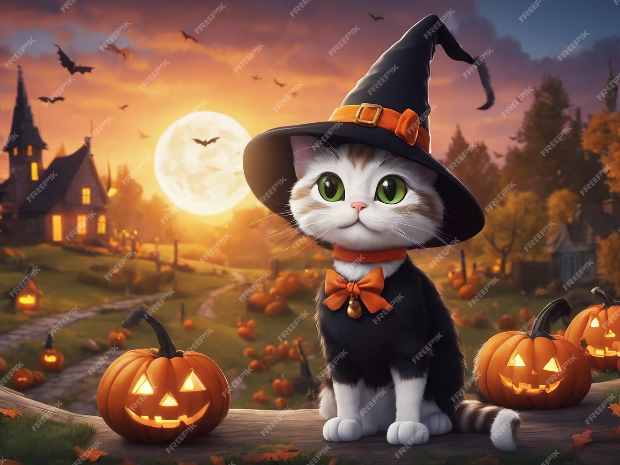 Vetores de Ilustração De Halloween De Uma Bruxa Fofa E Seu Gato Curtindo  Passeio Lunar e mais imagens de Dia das Bruxas - iStock