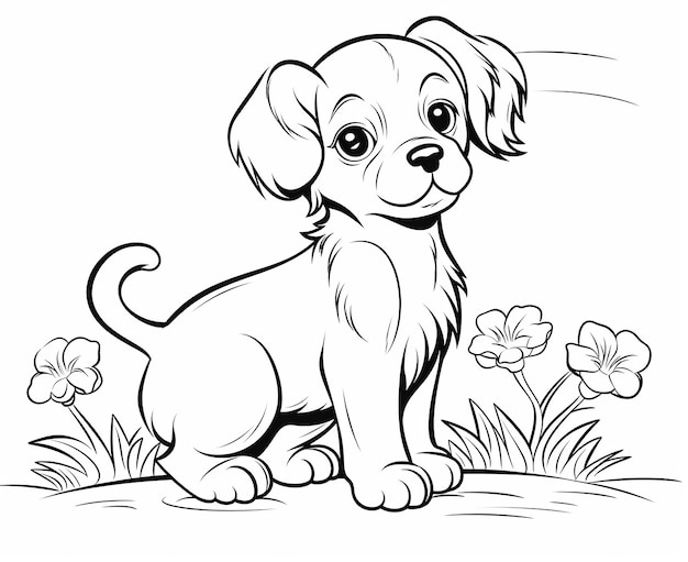 Desenho de cachorrinho para colorir para crianças