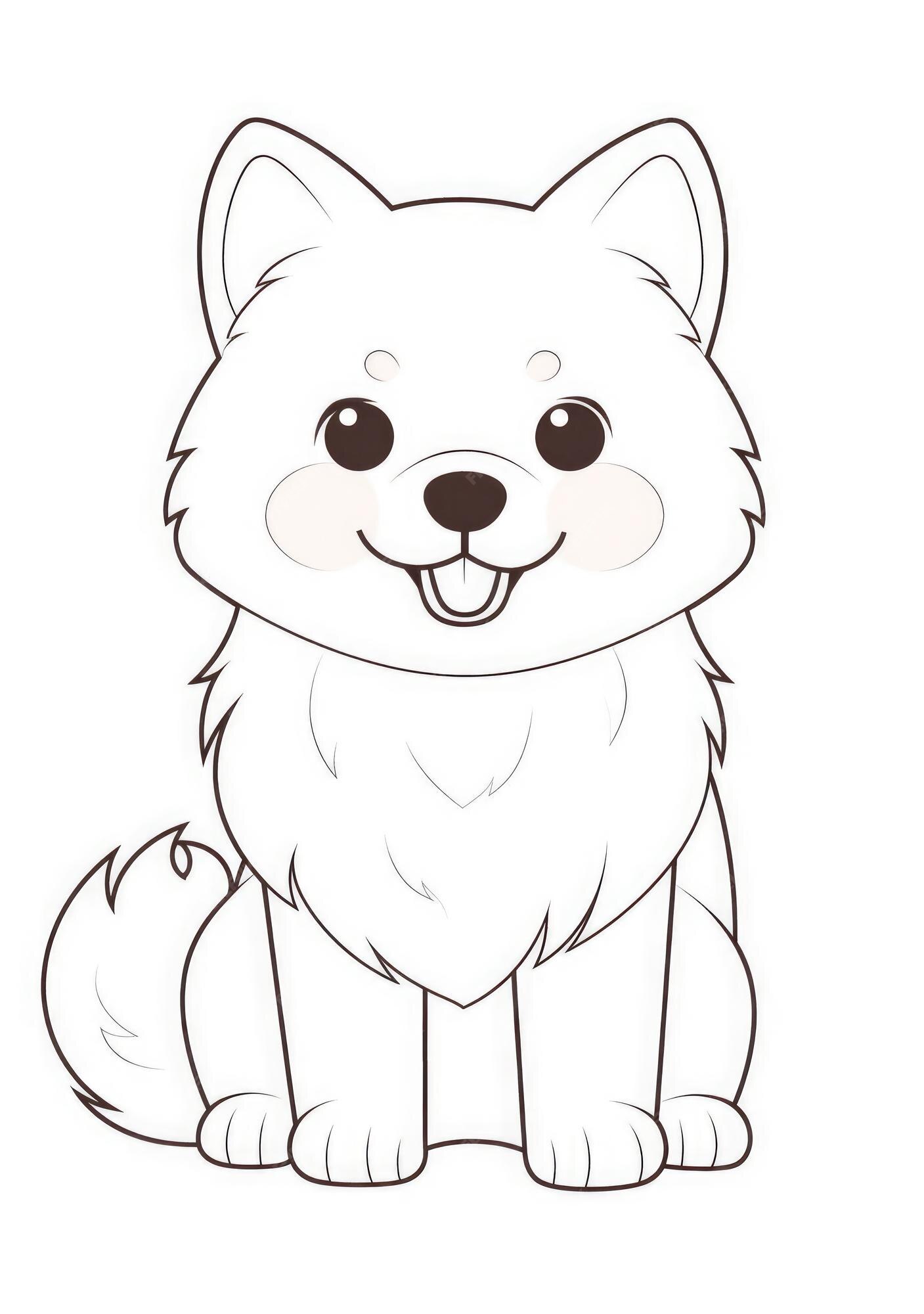 Desenho de cachorro fofo para colorir em papel a4