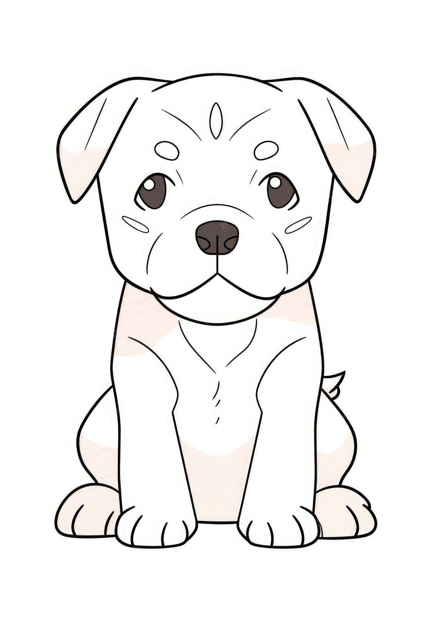 Desenho de cachorro fofo para colorir em papel a4