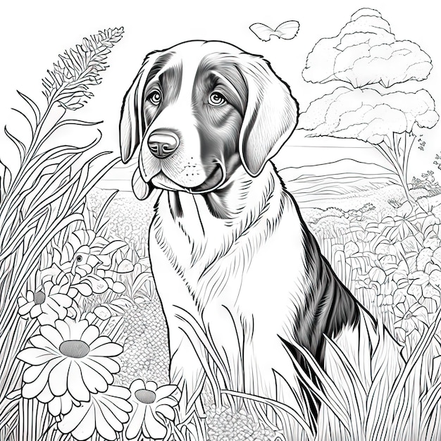 Foto desenho de cachorro para colorir