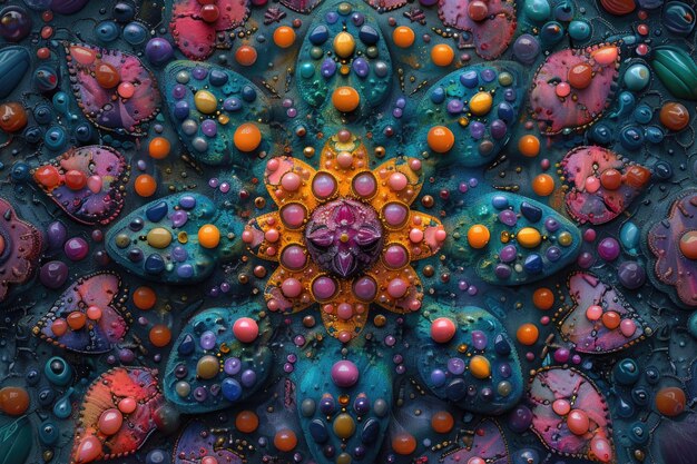 Desenho de caleidoscópio colorido e intrincado