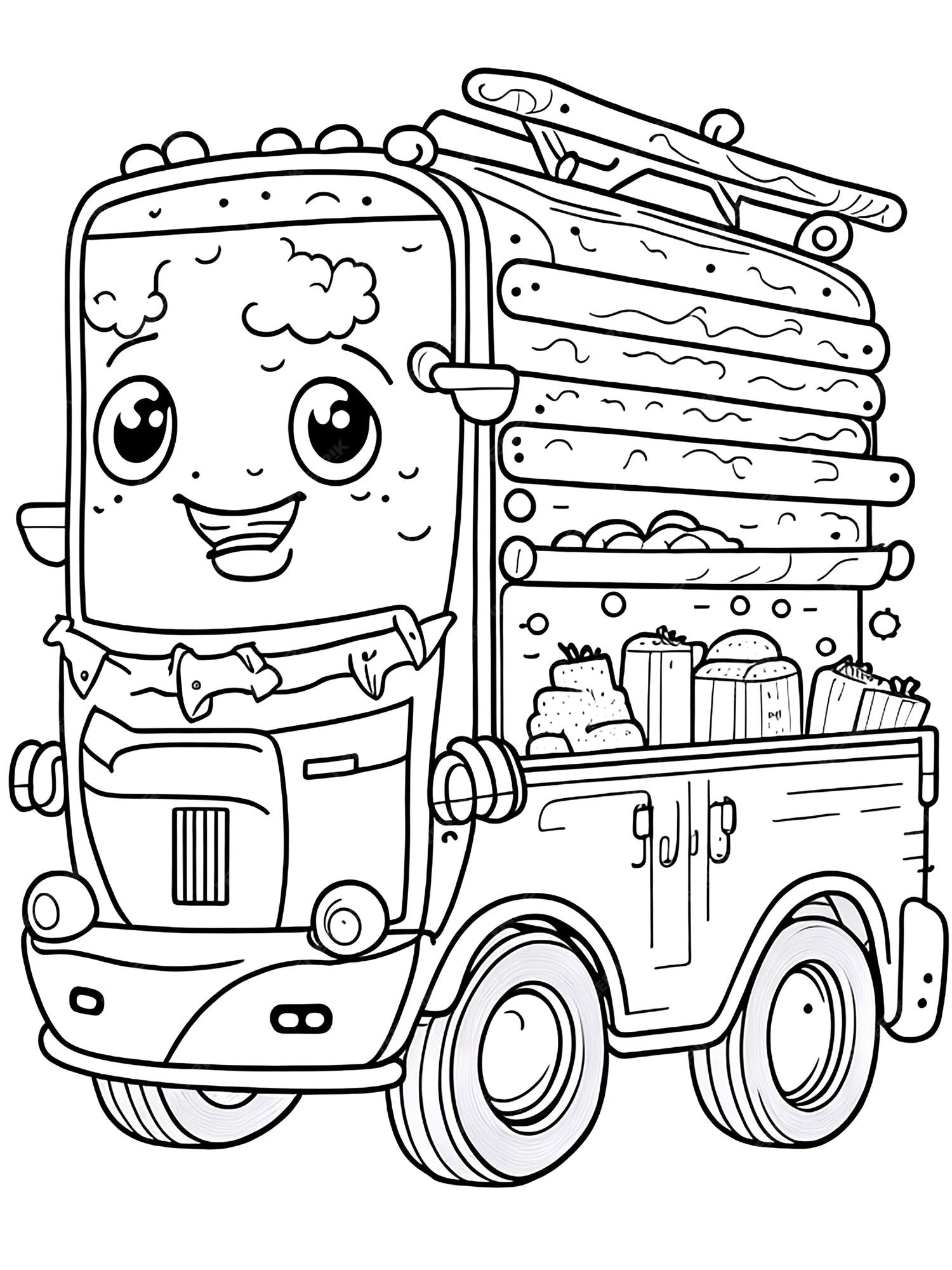 Desenho de caminhão para colorir para crianças