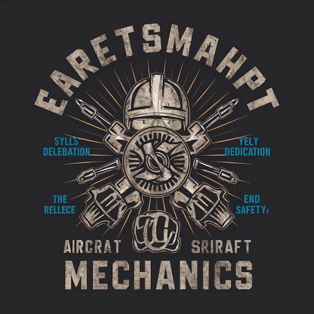 Desenho de camiseta de mecânico de aeronaves