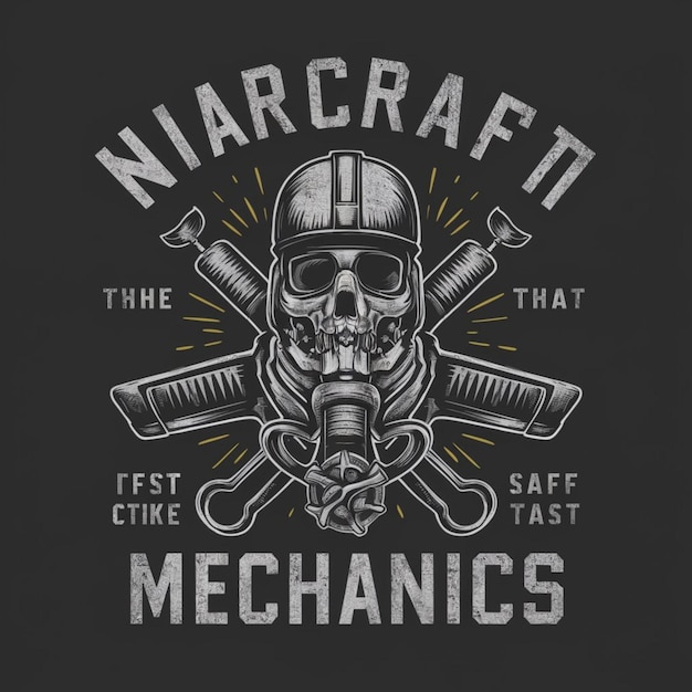 Desenho de camiseta de mecânico de aeronaves