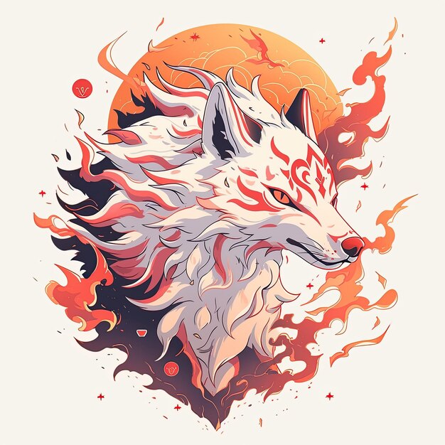 Foto desenho de camiseta de personagem amaterasu vetor fundo branco detalhado hd 8k