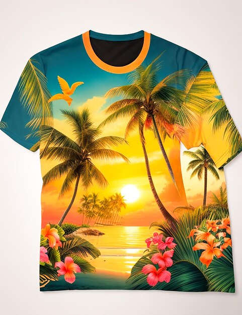 Foto desenho de camiseta de verão gerado por ai