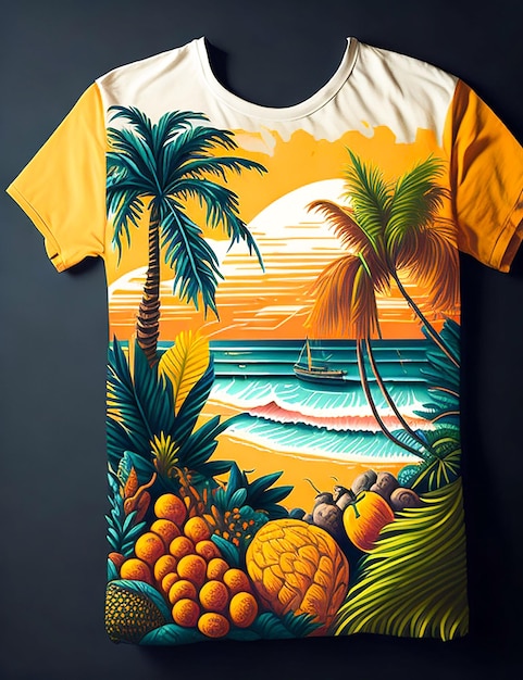 Foto desenho de camiseta de verão gerado por ai