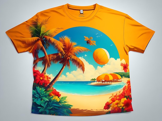 Desenho de camiseta de verão