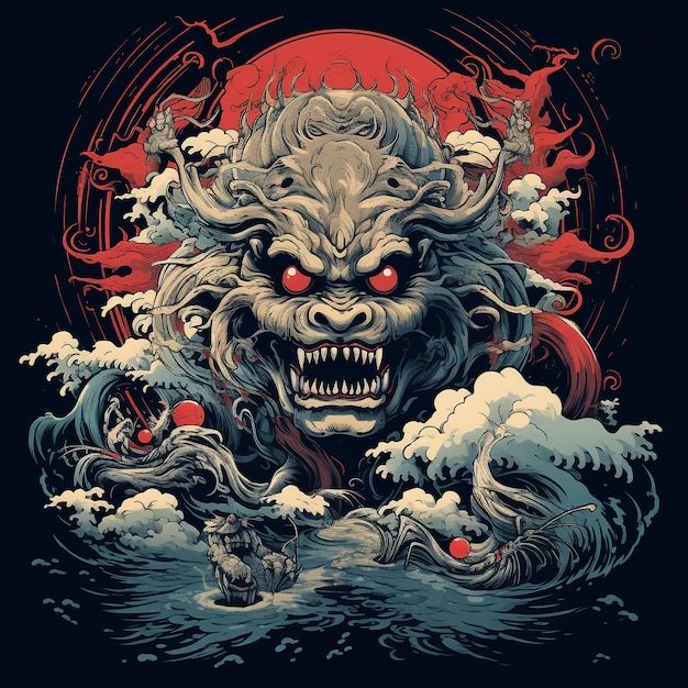 Desenho de camiseta Yokai