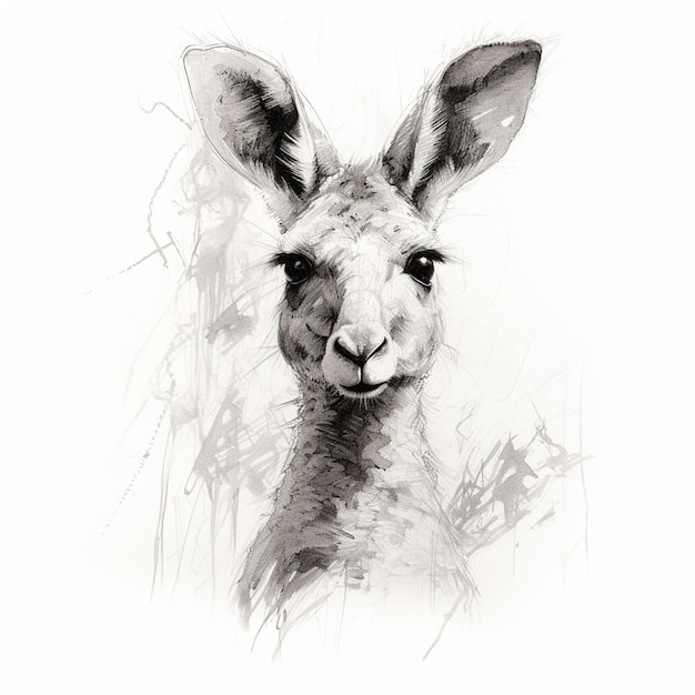 desenho de canguru em fundo branco