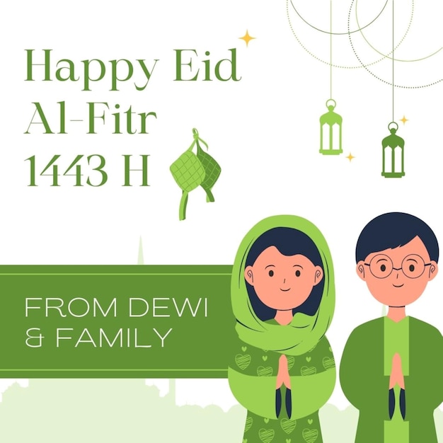 Desenho de cartão de desejos de Eid al Adha