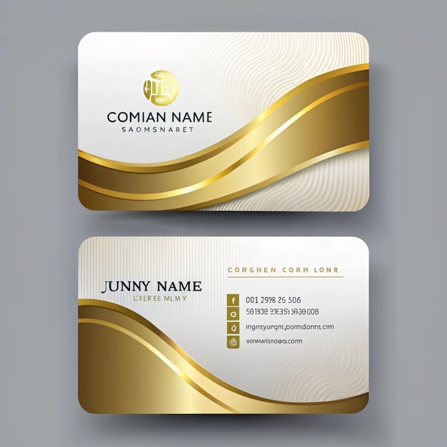 Desenho de cartão de visita profissional moderno, criativo, branco e dourado