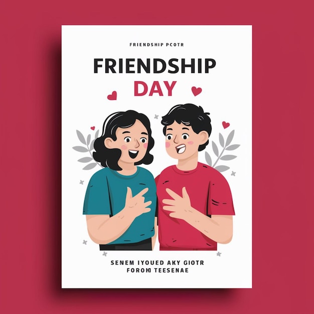 Desenho de cartaz do Dia da Amizade