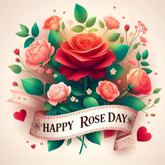 Desenho de cartaz do Dia das Rosas Gerado por Ai