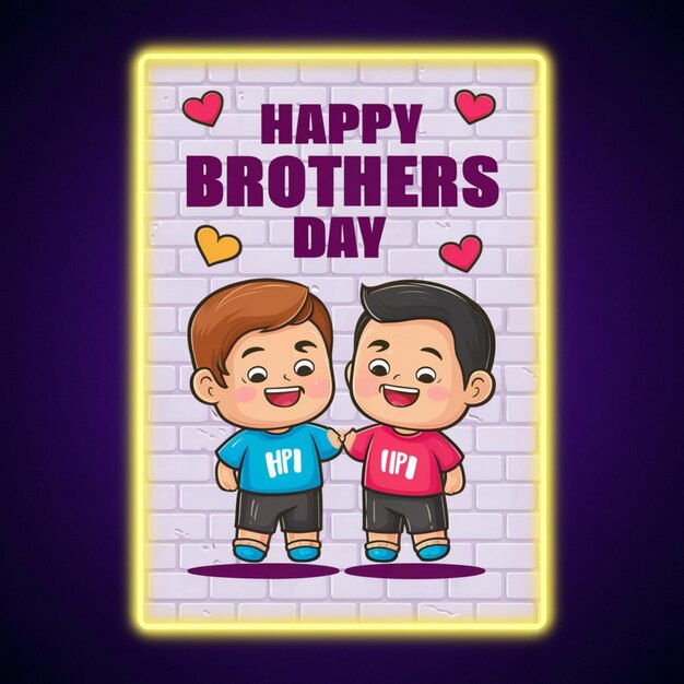 Foto desenho de cartaz do dia dos irmãos
