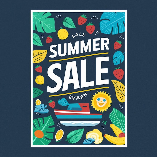 Desenho de cartazes para venda de verão