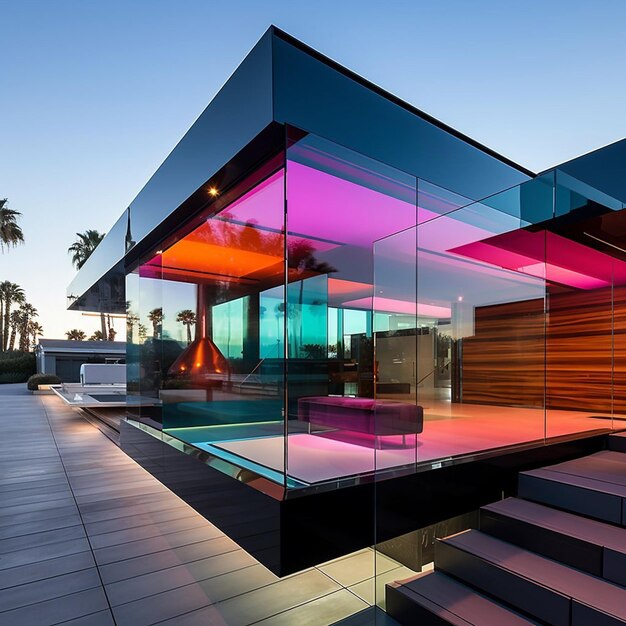 Desenho de casas de conceito interior futurista