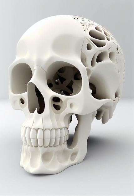 Foto desenho de caveira e ossos 3d, engraçado, realista