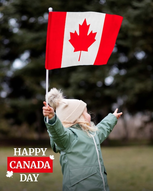 Desenho de colagem do Dia do Feliz Canadá