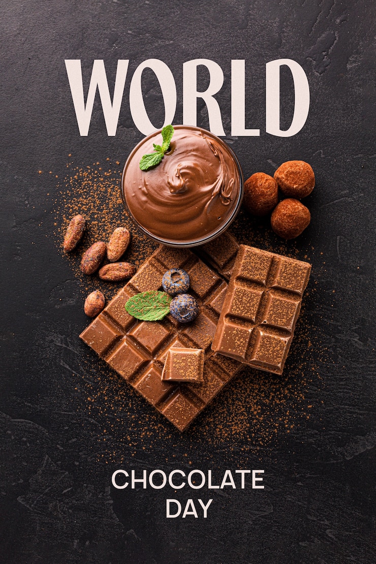Foto desenho de colagem do dia mundial do chocolate