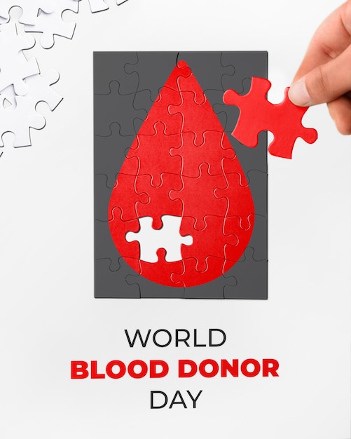 Foto desenho de colagem para o dia mundial dos doadores de sangue