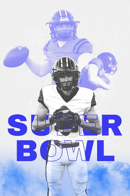 Desenho de colagem poderosa do super bowl