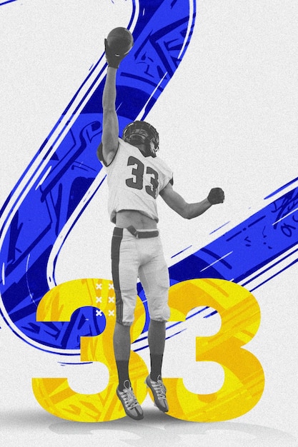 Desenho de colagem poderosa do super bowl
