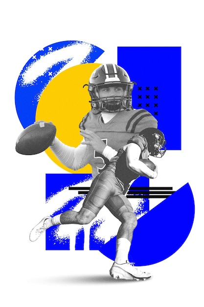 Desenho de colagem poderosa do super bowl