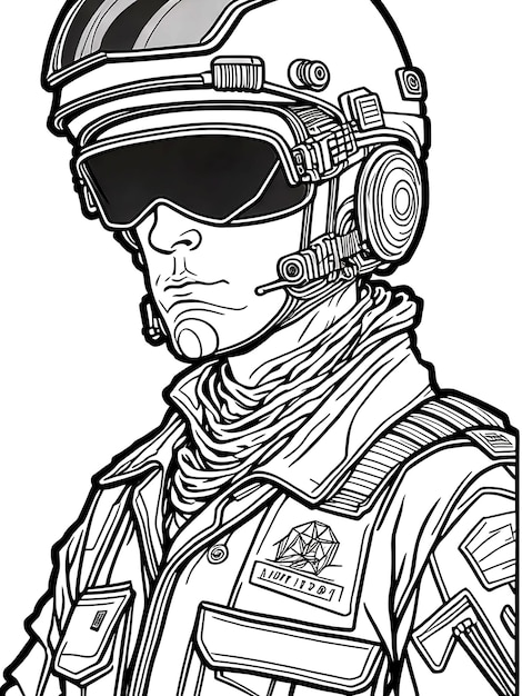 Desenho de Comando do Exército para colorir