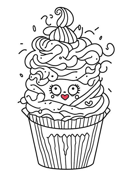 Desenho de Cupcake para colorir