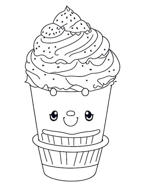 Desenho de Cupcake para colorir