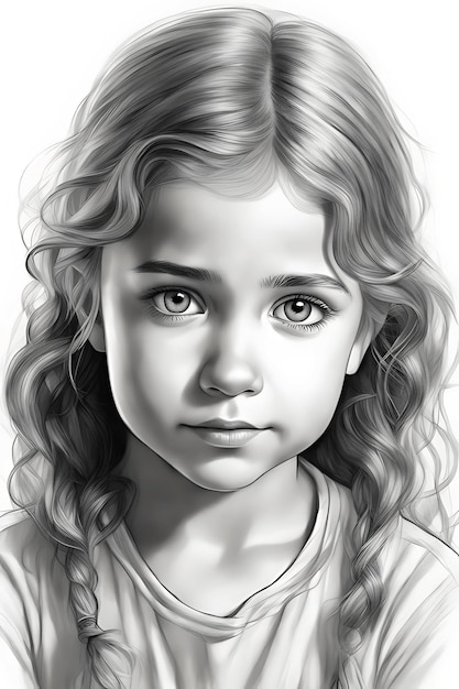 Desenho de desenho a lápis para impressão de rosto de criança emotiva para colorir