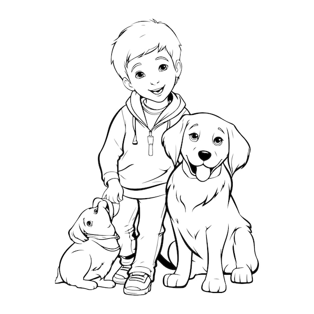 desenho de desenho animado de cão desenho de página de coloração generativo ai