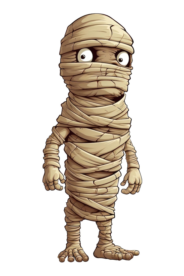 Foto desenho de desenho animado de múmia de png