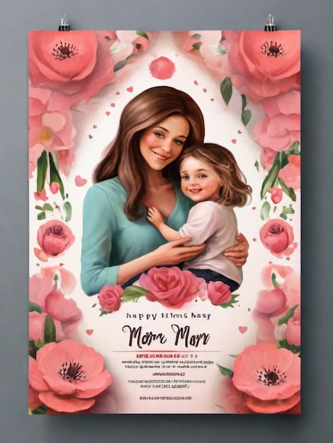 Foto desenho de dia da mãe feliz adequado para cartões de saudação, vendas, promoções, vales, banners e outros