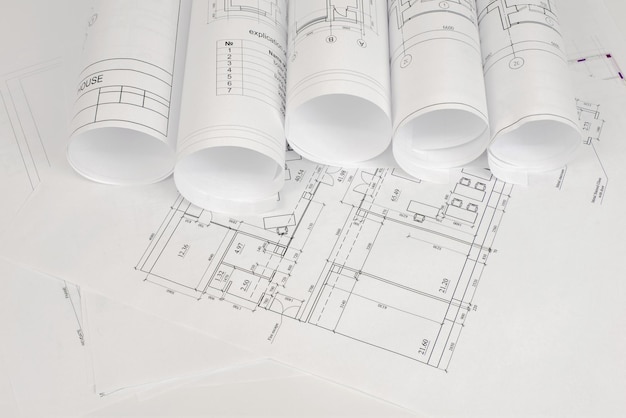 Desenho de engenharia com conceito de desenvolvimento de ferramentas